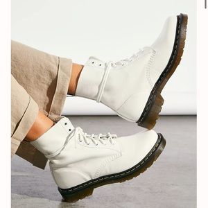 Dr Martens 1460 Pascal Virginia Lace-Up Boots White Leather